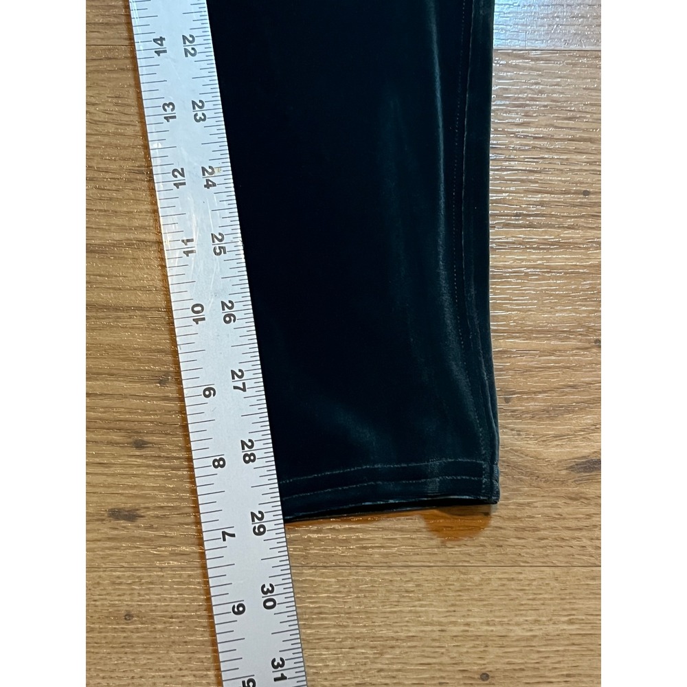 Spanx Velvet Leggings Womens 1X Green High Rise Pull On Slimming Pants Holiday - Picture 10 of 10